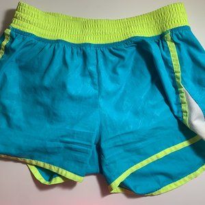 Neon Blue and Yellow Athletic Shorts